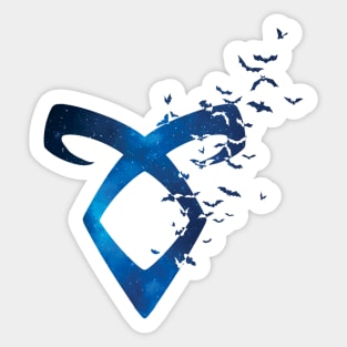 Shadowhunters rune - Angelic power rune with bats (blue galaxy) - gift idea Sticker